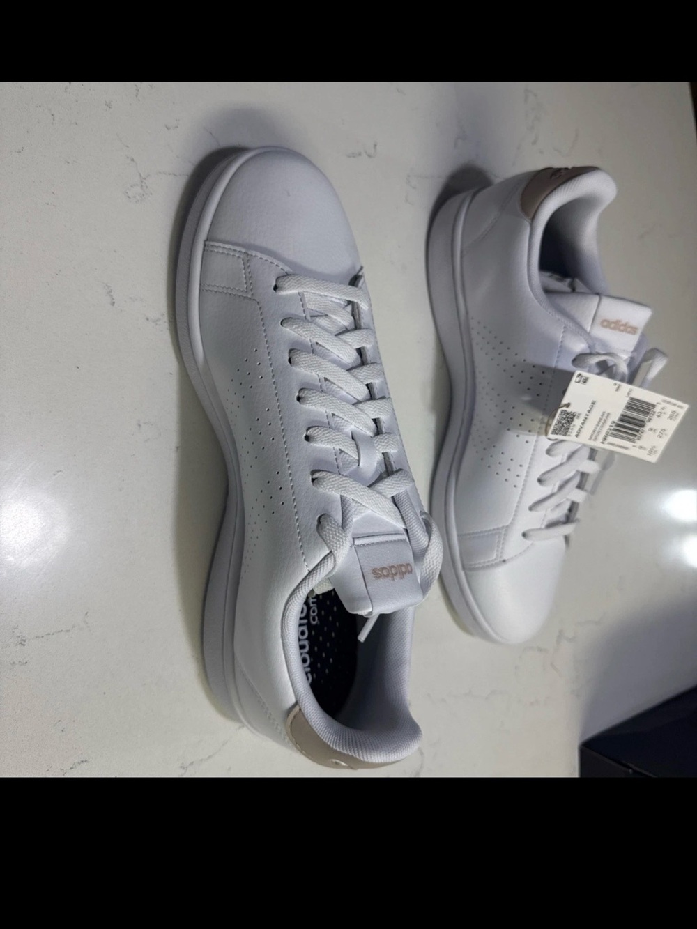 Adidas Advantage White Low Top Sneakers Womens 10.5 Mens 9.5